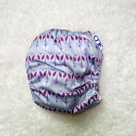 Grovia One All In One Diaper Waverly Purple Pattern Excellent - Picture 2 of 5